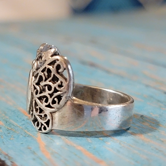 925 Sterling Butterfly Ring filagree - Picture 4 of 11